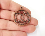 2 Antique copper charms Antique copper plated charms (40x34mm)  G23977