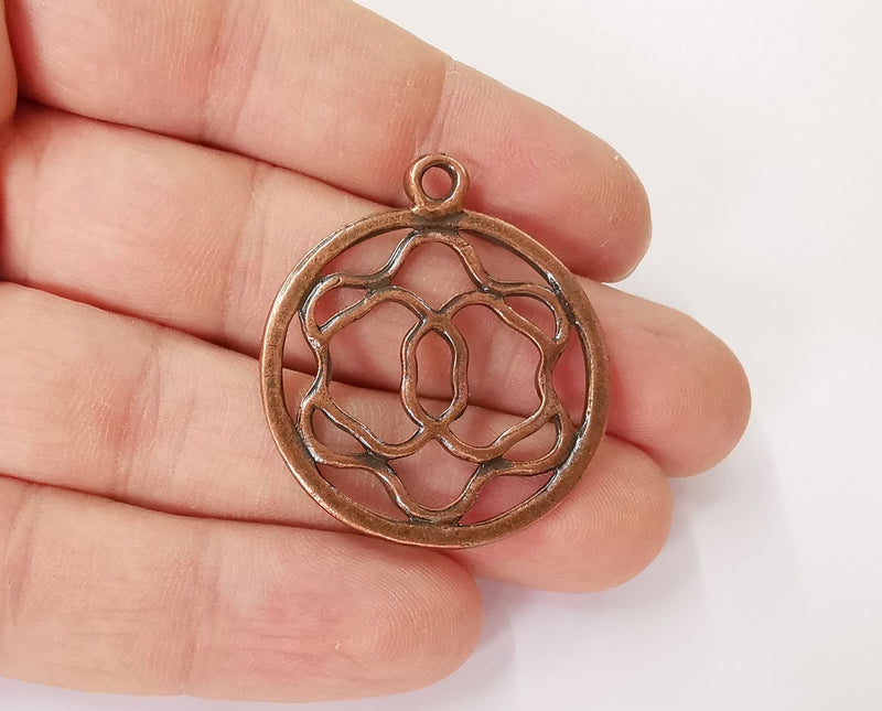 2 Antique copper charms Antique copper plated charms (40x34mm)  G23977