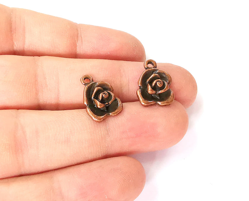 10 Rose charms Copper plated charms (16x12mm) G23979