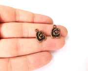 10 Rose charms Copper plated charms (16x12mm) G23979