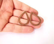 2 Drop charms connector Antique copper plated charms (38x26mm)  G23981