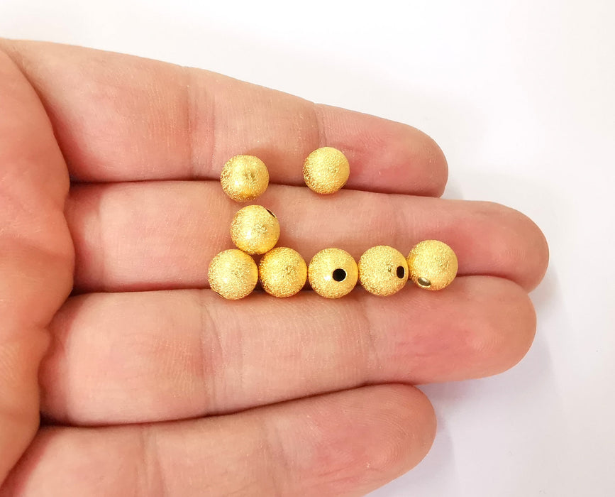 5 Gold ball beads Gold plated beads (8mm) G23984