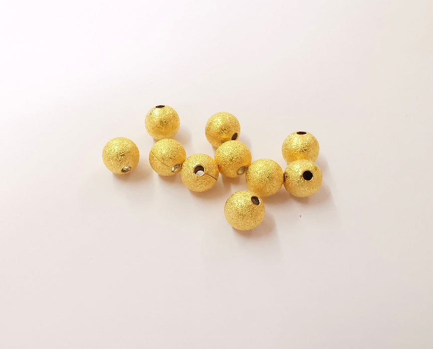 5 Gold ball beads Gold plated beads (8mm) G23984