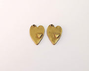 4 Heart charm Antique bronze plated charm (24x15mm)  G23991