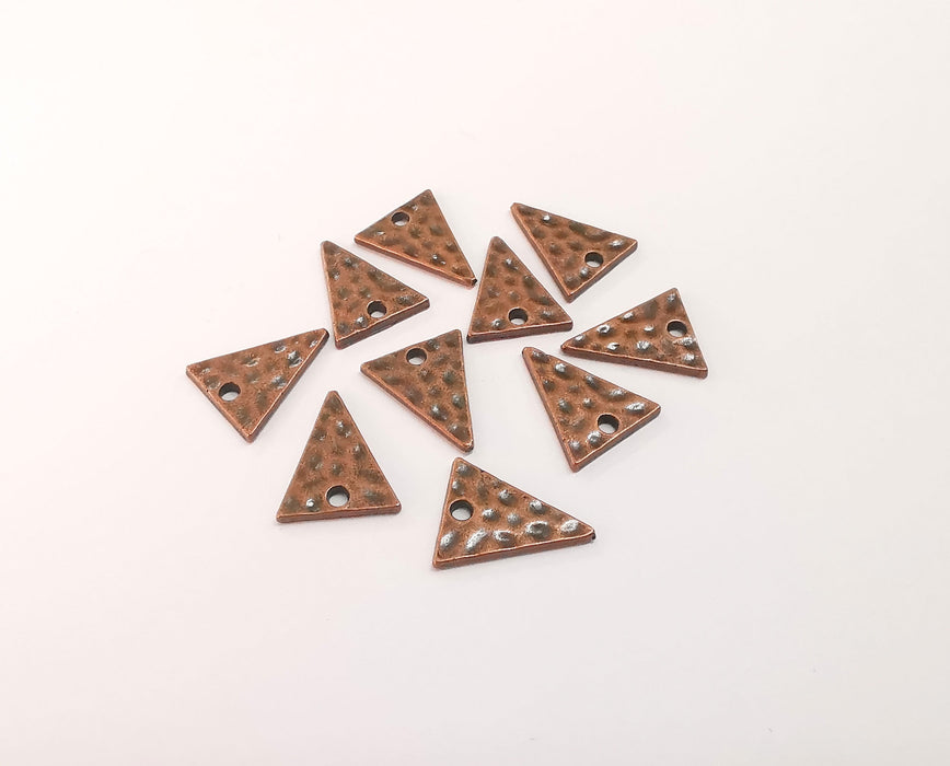 10 Hammered triangle charms Antique copper plated charms (14x12mm)  G23999