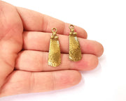 4 Hammered antique bronze charms Antique bronze plated charms  (38x12mm) G24006