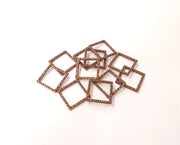 10 Square Connector Antique copper plated connector (17x17mm) G24018