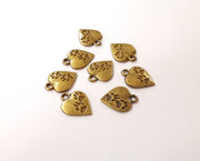 10 Heart paw print charms Antique bronze plated charms (17x13mm) G24020