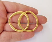2 Gold Circle Findings Gold Plated Circle Connector Findings (39mm)  G23760