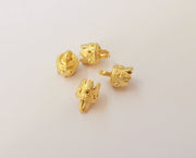 4 Gold end caps findings Gold plated brass findings (10x8mm)  G23762