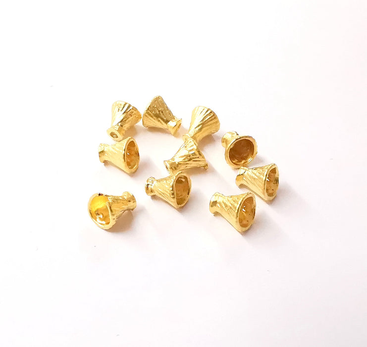 10 Gold plated cone findings Gold plated brass (7x7mm)  G24035