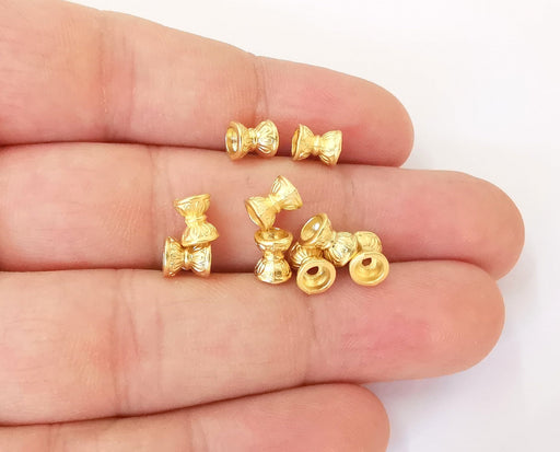 10 Gold tube findings , Gold plated brass G23779