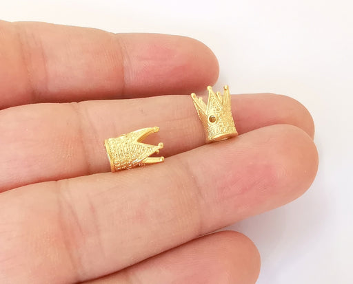 4 Cone findings , Gold plated brass G23780