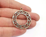 2 Circle charms Antique bronze plated charms (41x36mm)  G24038