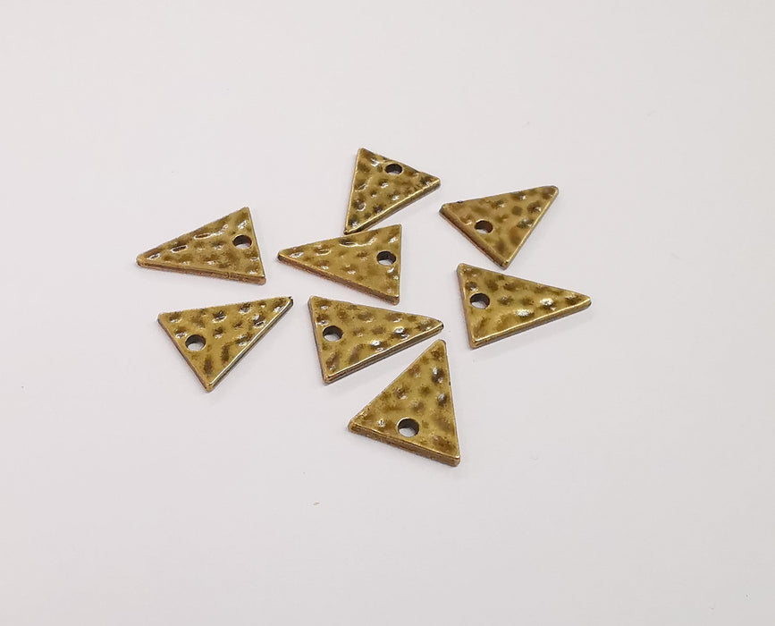 10 Hammered triangle charms Antique bronze plated charms (15x12mm) G24042