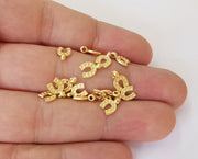 20 Horse shoe charms Gold plated brass charms (9x6mm)  G23790