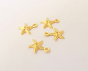 10 Starfish charms Gold plated brass charms (16x12mm)  G23791