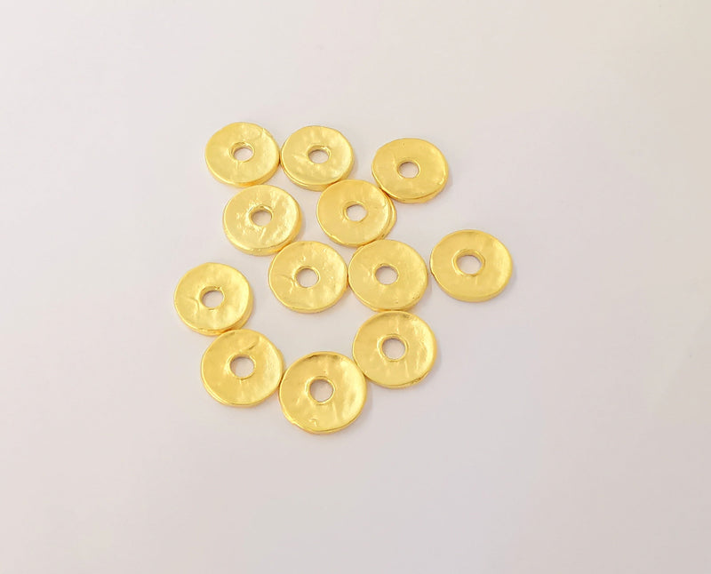 10 Round disc findings Gold plated findings (10mm)  G23792