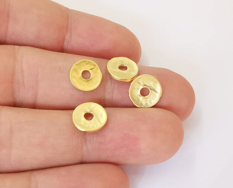 10 Round disc findings Gold plated findings (10mm)  G23792