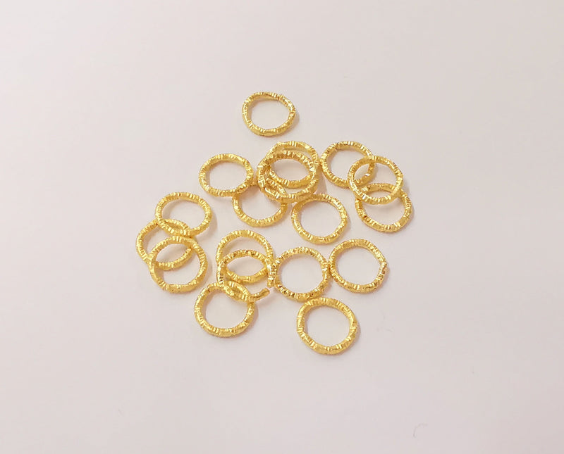 20 Textured circle jumpring findings connector Gold circle findings (9x1mm) G24052