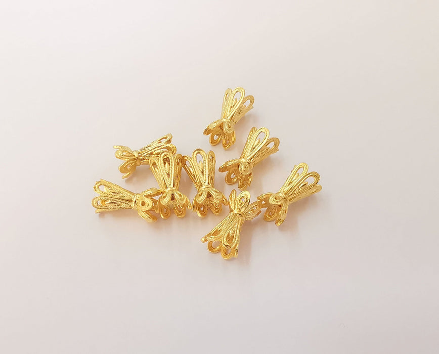 6 Cone Caps Gold plated brass findings (11x6mm)  G23797