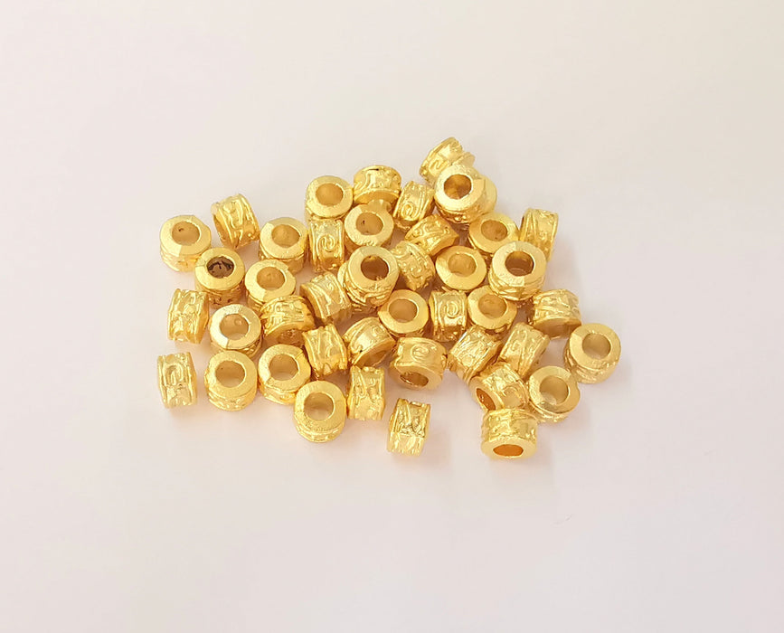 10 Rondelle Beads Gold Plated Beads (5mm)  G23801