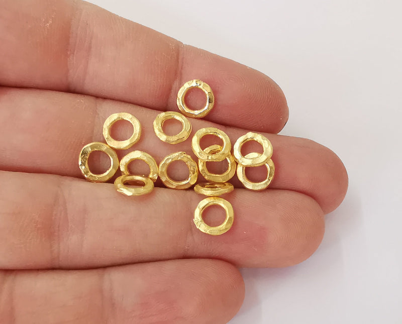 10 Round disc findings Gold plated brass findings (8mm)  G23803