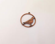 2 Bird charms Copper plated charms (36x33mm)  G23805