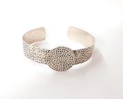 Bracelet blank Resin dry flower inlay blank Cuff bezel Glass cabochon base Hammered adjustable Antique silver (25mm ) G24072