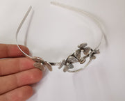 Flowers crown Headband base blanks Circlet settings Antique silver plated brass Adjustable (7mm Bezel Size)  G24076