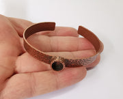 Bracelet blank resin Cuff dry flower inlay blank Cuff bezel Glass cabochon base Hammered adjustable antique copper (10x8mm ) G24097