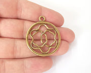 2 Antique bronze charms Antique bronze plated charms (40x34mm)  G23851