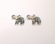 4 Elephant charms Antique silver plated charms (27x24mm)  G24105