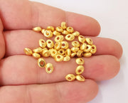 10 Gold plated beads Gold plated Findings (6x5mm)  G23873