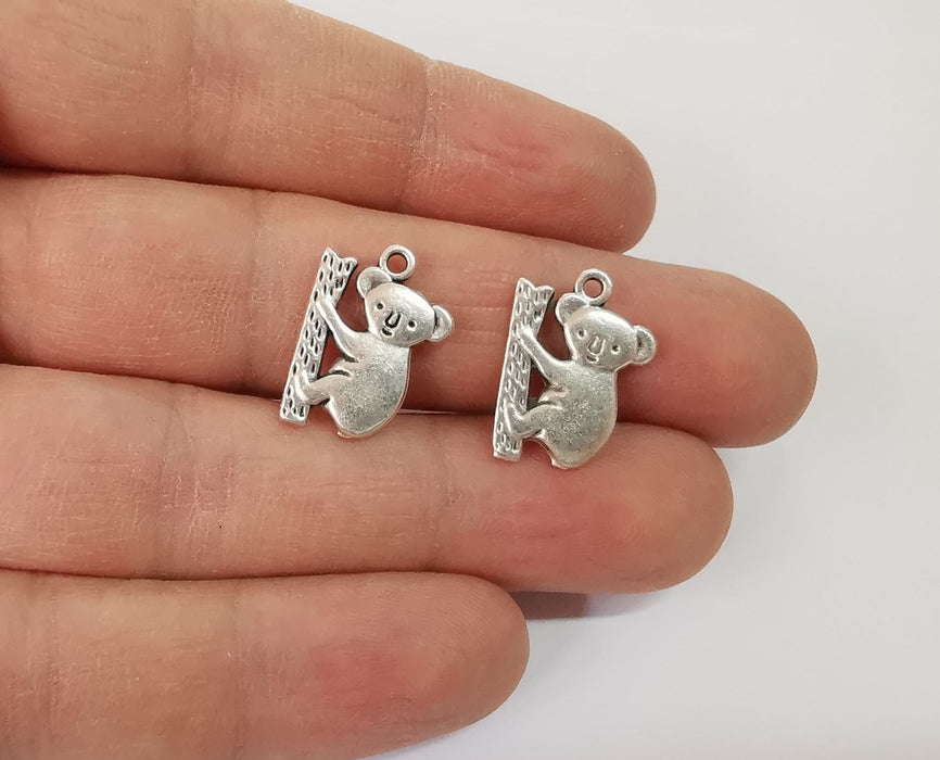 10 Koala charms Antique silver plated charms (19x14mm)  G24110