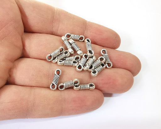 10 Coil knot charms connector Antique silver plated charms (14x4mm)  G24111