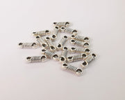 10 Coil knot charms connector Antique silver plated charms (14x4mm)  G24111