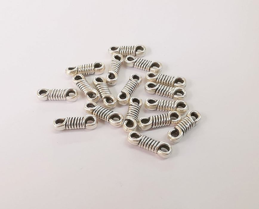 10 Coil knot charms connector Antique silver plated charms (14x4mm)  G24111