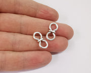 10 Bow eight shape charms connector Antique silver plated charms (19x9mm)  G24113