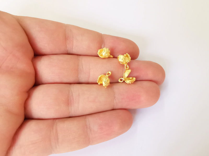 4 Ball crimp findings Gold plated brass findings (10x8mm) G23888