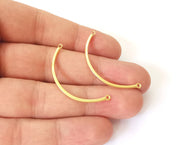 4 Gold brass charms connector Gold plated charms  (41mm)  G23896