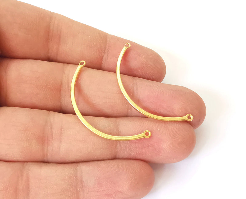 4 Gold brass charms connector Gold plated charms  (41mm)  G23896