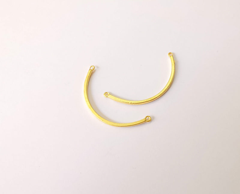 4 Gold brass charms connector Gold plated charms  (41mm)  G23896