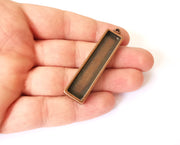 2 Copper pendant Blank base inlay blank Resin bezel Mosaic mountings Copper plated (49x10 mm blank )