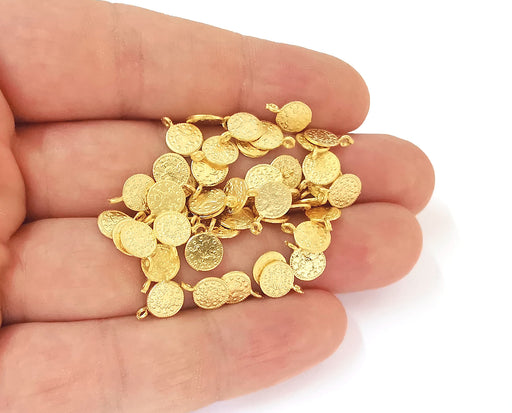 20 Coin charms (Double Sided) Gold plated charms (10x7mm)  G23912