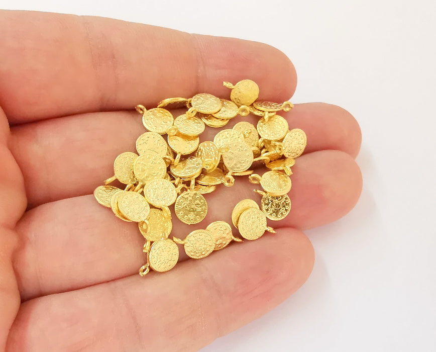 20 Coin charms (Double Sided) Gold plated charms (10x7mm)  G23912