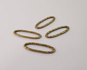 10 Hammered oval findings Antique bronze plated findings (30x10mm)  G24141