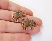 4 Elephant charms Antique copper plated charms (25x21mm)  G23917