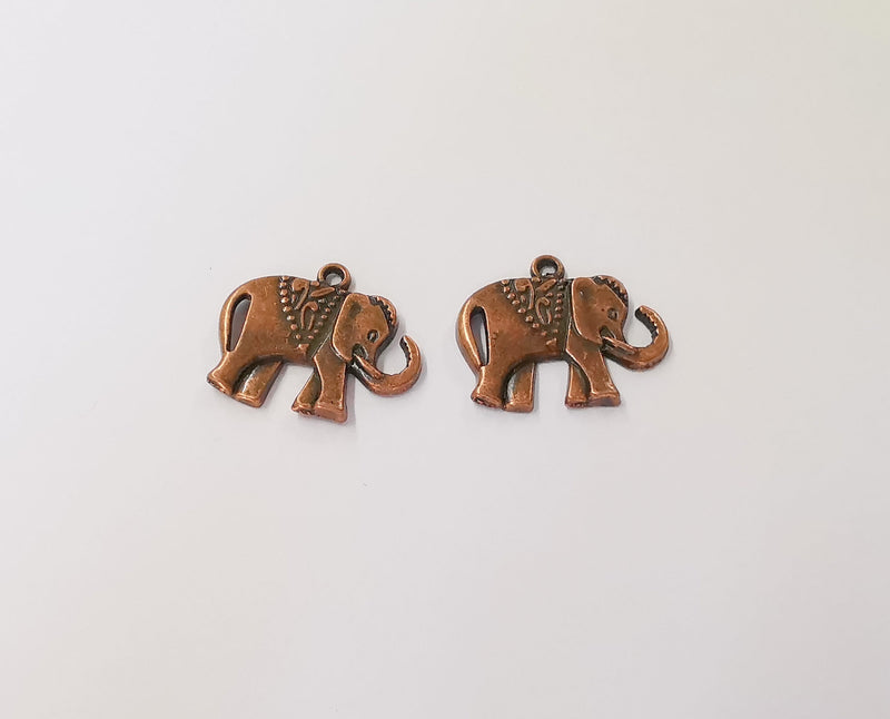 4 Elephant charms Antique copper plated charms (25x21mm)  G23917
