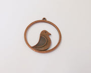 2 Bird charms Antique copper plated charms (41x38mm) G23922